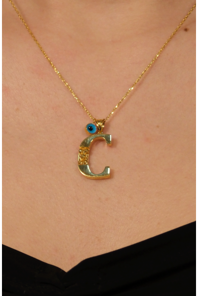 DORİKALI C HARF KOLYE 22 AYAR A076158 DORİKALI C HARF KOLYE 22 AYAR A076158