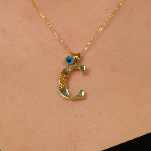 DORİKALI C HARF KOLYE 22 AYAR A076158 DORİKALI C HARF KOLYE 22 AYAR A076158