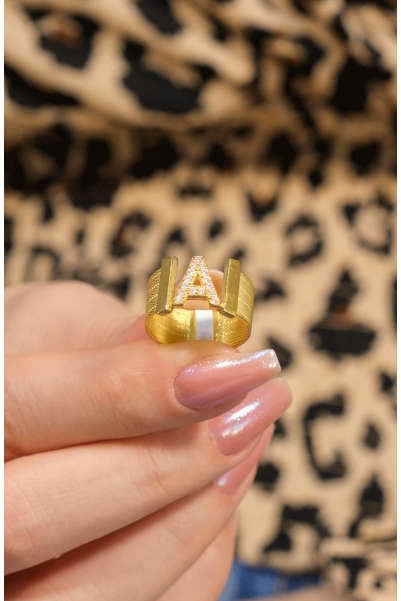 A HARFİ TRABZON HASIR YÜZÜK 22 AYAR A076178 A HARFİ TRABZON HASIR YÜZÜK 22 AYAR A076178