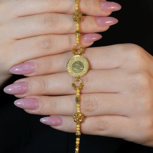 DORİKALI ÇEYREKLİ BİLEKLİK 22 AYAR A077023 DORİKALI ÇEYREKLİ BİLEKLİK 22 AYAR A077023