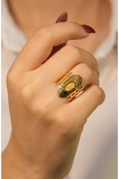 VAV HARFİ FANTAZİ YÜZÜK 22 AYAR A077236