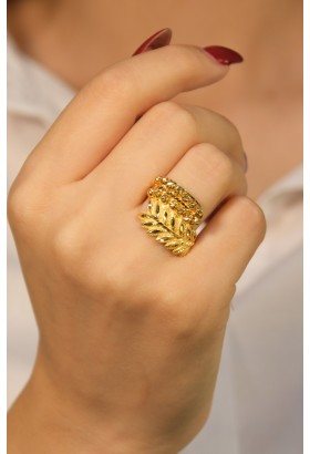 YAPRAK MODEL DORİKA YÜZÜK 22 AYAR A077259