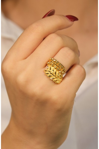 YAPRAK MODEL DORİKA YÜZÜK 22 AYAR A077259 YAPRAK MODEL DORİKA YÜZÜK 22 AYAR A077259