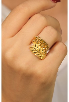 YAPRAK MODEL DORİKA YÜZÜK 22 AYAR A077259