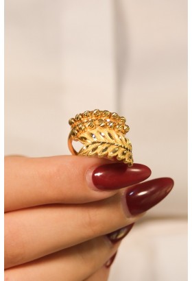 YAPRAK MODEL DORİKA YÜZÜK 22 AYAR A077259