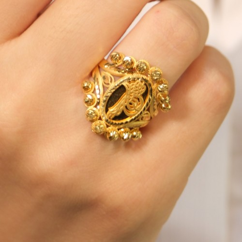 TUĞRA MOTİFLİ DORİKA YÜZÜK 22 AYAR A077273 TUĞRA MOTİFLİ DORİKA YÜZÜK 22 AYAR A077273