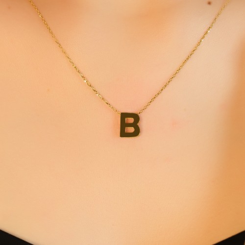 B HARF KOLYE 22 AYAR A077584 B HARF KOLYE 22 AYAR A077584