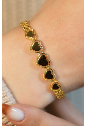 SİYAH MİNELİ KALP BİLEKLİK 22 AYAR A077794