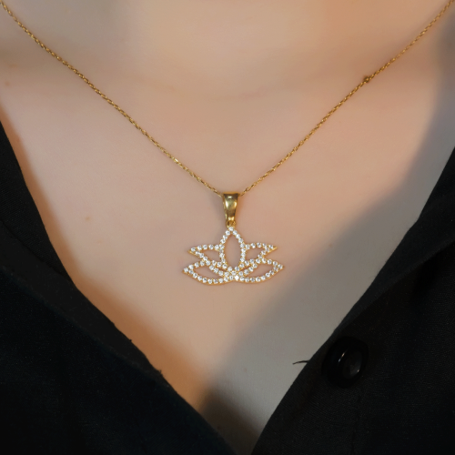 LOTUS ÇİÇEĞİ KOLYE 22 AYAR A077948