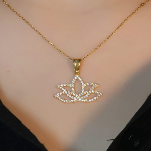 LOTUS ÇİÇEĞİ KOLYE 22 AYAR A077948