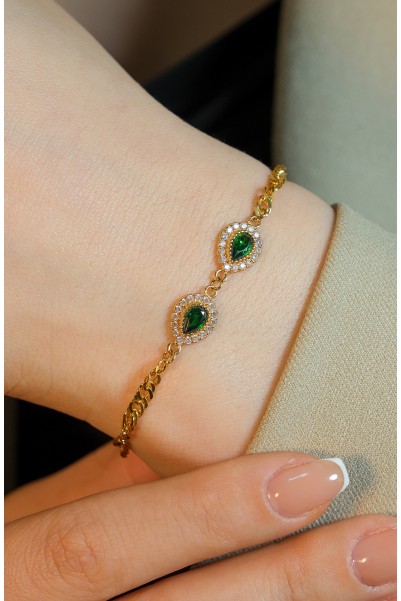 YEŞİL DAMLA TAŞLI BİLEKLİK 22 AYAR A078437 YEŞİL DAMLA TAŞLI BİLEKLİK 22 AYAR A078437