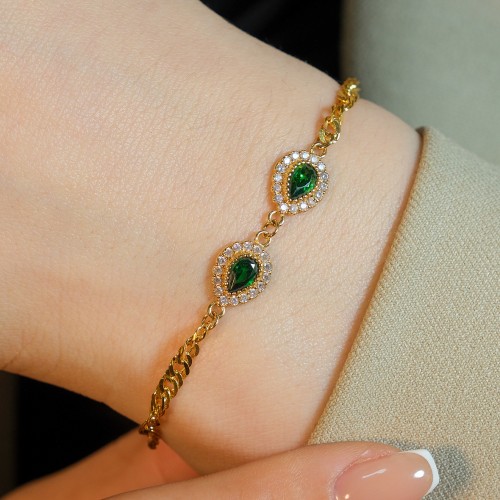 YEŞİL DAMLA TAŞLI BİLEKLİK 22 AYAR A078437 YEŞİL DAMLA TAŞLI BİLEKLİK 22 AYAR A078437