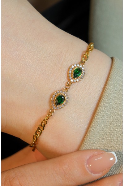 YEŞİL DAMLA TAŞLI BİLEKLİK 22 AYAR A078437 YEŞİL DAMLA TAŞLI BİLEKLİK 22 AYAR A078437