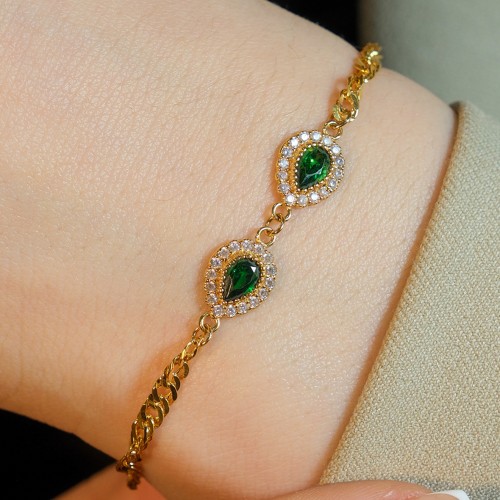 YEŞİL DAMLA TAŞLI BİLEKLİK 22 AYAR A078437 YEŞİL DAMLA TAŞLI BİLEKLİK 22 AYAR A078437