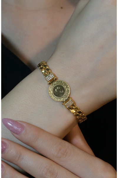 PULLU ZİNCİR ÇEYREKLİ BİLEKLİK 22 AYAR A078439