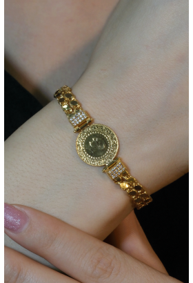 PULLU ZİNCİR ÇEYREKLİ BİLEKLİK 22 AYAR A078439