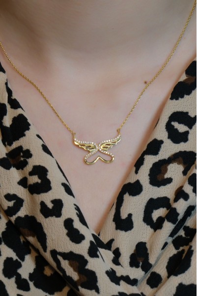 MELEK KANATLI KALP KOLYE 22 AYAR A078492 MELEK KANATLI KALP KOLYE 22 AYAR A078492