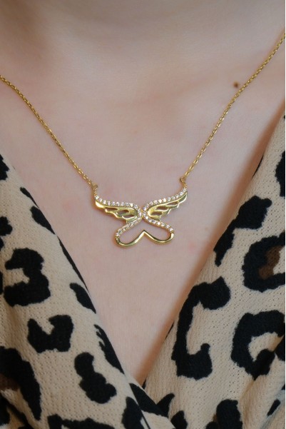 MELEK KANATLI KALP KOLYE 22 AYAR A078492 MELEK KANATLI KALP KOLYE 22 AYAR A078492