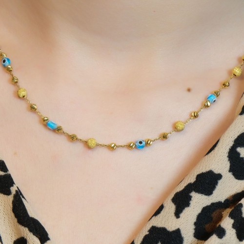 NAZAR BONCUKLU DORİKA KOLYE 22 AYAR A078494