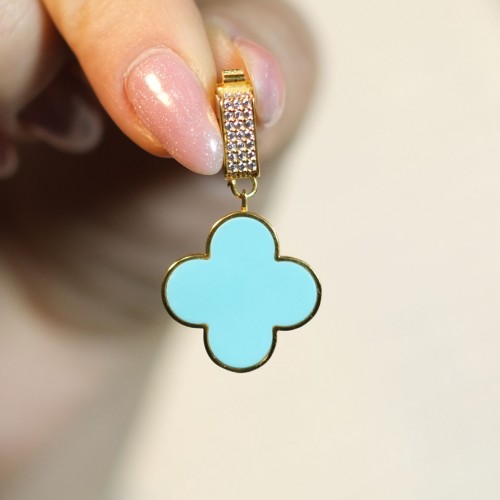 MAVİ MİNELİ YONCA CHARM 22 AYAR A078606