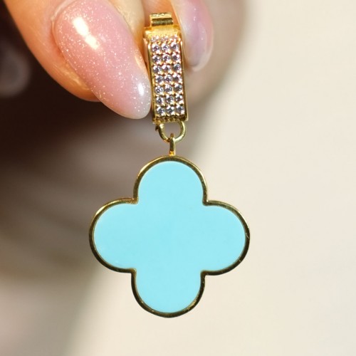 MAVİ MİNELİ YONCA CHARM 22 AYAR A078606