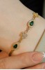 YEŞİL TAŞLI KAR TANESİ BİLEKLİK 22 AYAR A079630