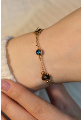 KALPLİ NAZAR BONCUKLU BİLEKLİK 22 AYAR A079755