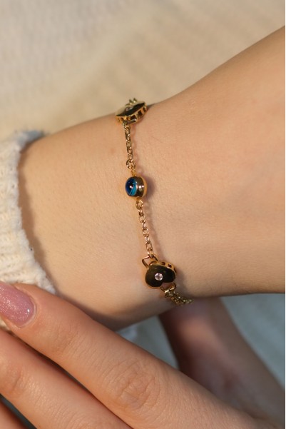 KALPLİ NAZAR BONCUKLU BİLEKLİK 22 AYAR A079755