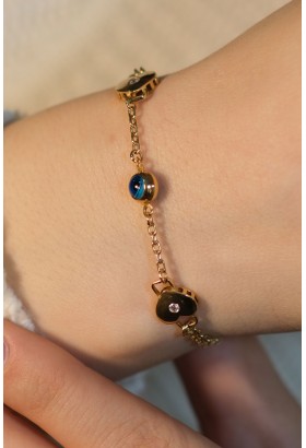 KALPLİ NAZAR BONCUKLU BİLEKLİK 22 AYAR A079755