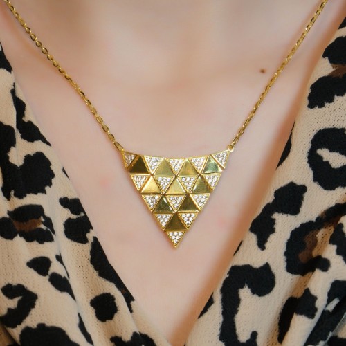 ÜÇGEN MODEL KOLYE 22 AYAR A080373