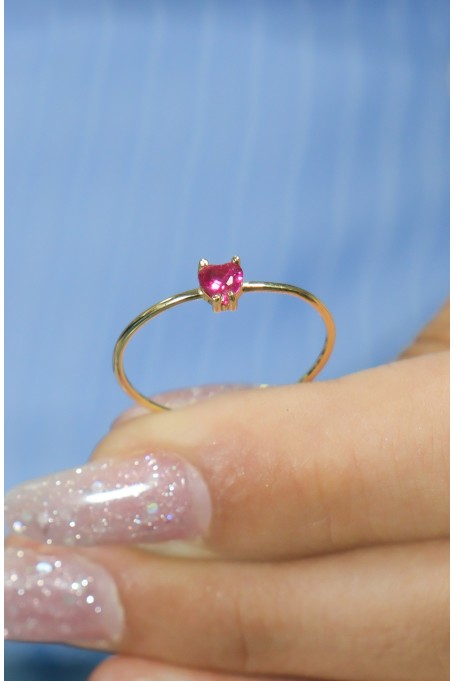 PEMBE TAŞLI TEKTAŞ YÜZÜK 14 AYAR A080538 PEMBE TAŞLI TEKTAŞ YÜZÜK 14 AYAR A080538