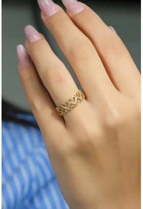 KALPLİ YARIM TUR YÜZÜK 14 AYAR A080544