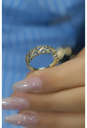 KALPLİ YARIM TUR YÜZÜK 14 AYAR A080544