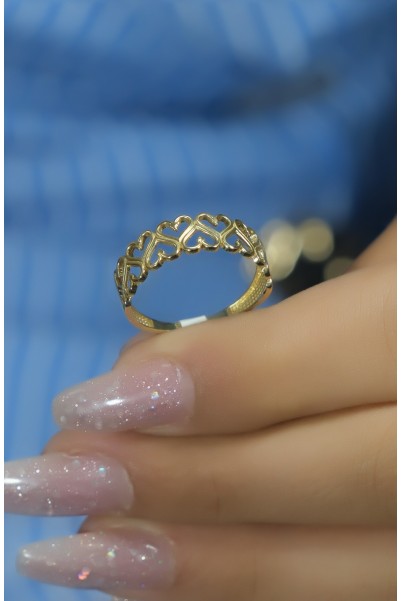 KALPLİ YARIM TUR YÜZÜK 14 AYAR A080544 KALPLİ YARIM TUR YÜZÜK 14 AYAR A080544