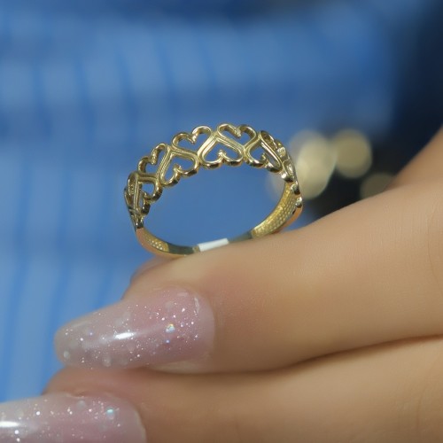 KALPLİ YARIM TUR YÜZÜK 14 AYAR A080544 KALPLİ YARIM TUR YÜZÜK 14 AYAR A080544