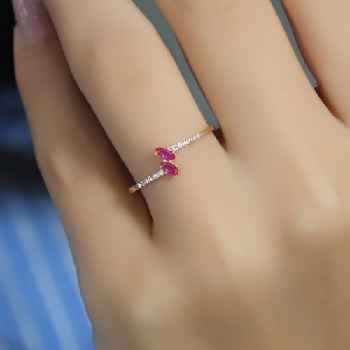 PEMBE TAŞLI YÜZÜK 14 AYAR A080547 PEMBE TAŞLI YÜZÜK 14 AYAR A080547