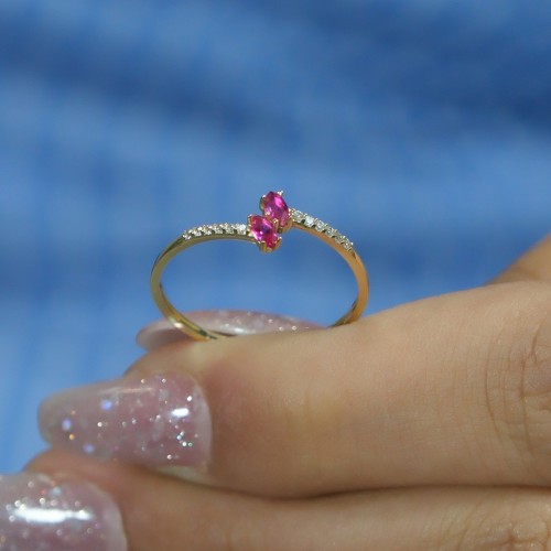 PEMBE TAŞLI YÜZÜK 14 AYAR A080547 PEMBE TAŞLI YÜZÜK 14 AYAR A080547