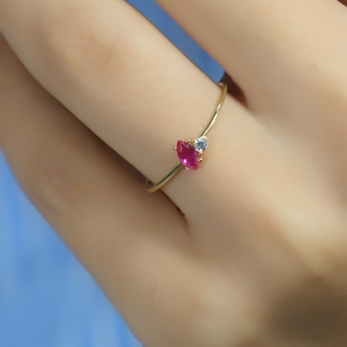 PEMBE TAŞLI YÜZÜK 14 AYAR A080549 PEMBE TAŞLI YÜZÜK 14 AYAR A080549