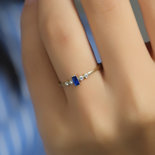 MAVİ TAŞLI YÜZÜK 14 AYAR A080550 MAVİ TAŞLI YÜZÜK 14 AYAR A080550