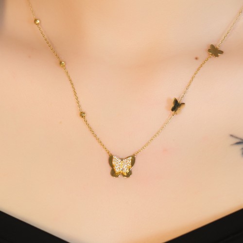 DORİKALI KELEBEK KOLYE 22 AYAR A080786