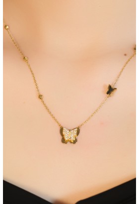 DORİKALI KELEBEK KOLYE 22 AYAR A080786 DORİKALI KELEBEK KOLYE 22 AYAR A080786