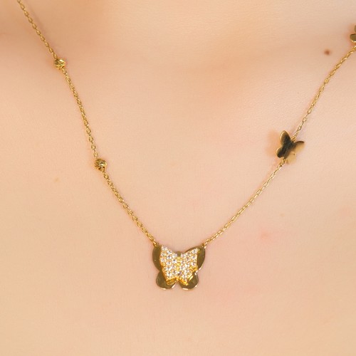 DORİKALI KELEBEK KOLYE 22 AYAR A080786