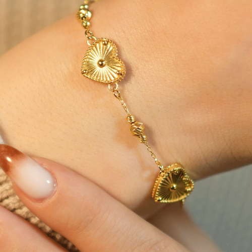 DORİKALI KALP BİLEKLİK 22 AYAR A080796 DORİKALI KALP BİLEKLİK 22 AYAR A080796