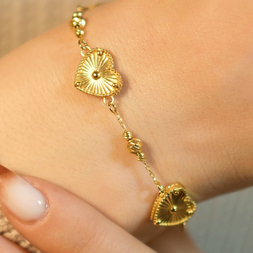 DORİKALI KALP BİLEKLİK 22 AYAR A080796 DORİKALI KALP BİLEKLİK 22 AYAR A080796