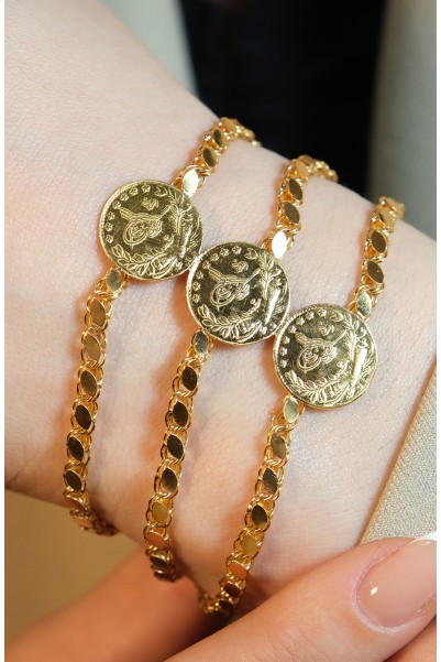 ÜÇLÜ REŞATLI PULLU ZİNCİR BİLEKLİK 22 AYAR A081166 ÜÇLÜ REŞATLI PULLU ZİNCİR BİLEKLİK 22 AYAR A081166