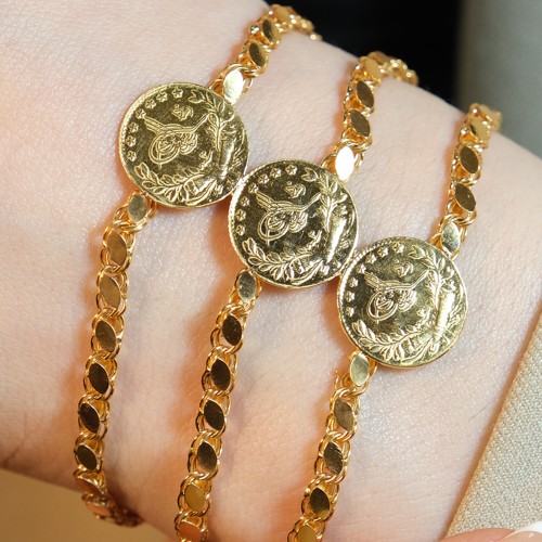 ÜÇLÜ REŞATLI PULLU ZİNCİR BİLEKLİK 22 AYAR A081166 ÜÇLÜ REŞATLI PULLU ZİNCİR BİLEKLİK 22 AYAR A081166