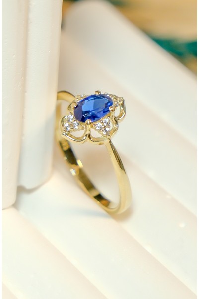 YEŞİL TAŞLI YÜZÜK 14 AYAR A082286