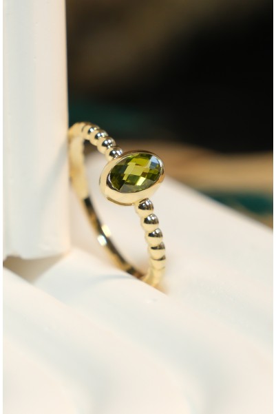 YEŞİL TAŞLI YÜZÜK 14 AYAR A082289