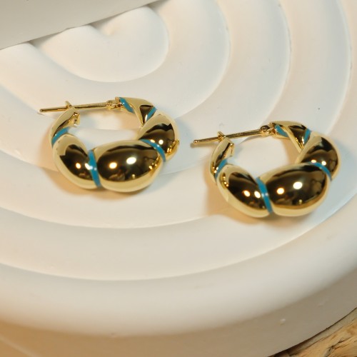 MAVİ MİNELİ KÜPE 14 AYAR A082313 MAVİ MİNELİ KÜPE 14 AYAR A082313