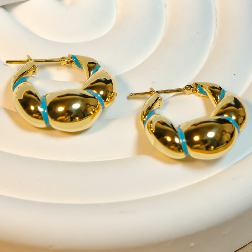 MAVİ MİNELİ KÜPE 14 AYAR A082313 MAVİ MİNELİ KÜPE 14 AYAR A082313